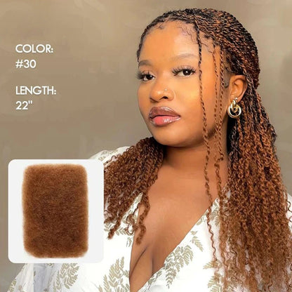 Brazilian QVR Afro Kinky Bulk Human Hair For Braiding Dreadlock Hair 50g/pc Virgin Natural Brown Black Remy Human Hair Extension
