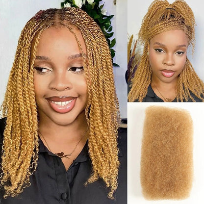 Brazilian QVR Afro Kinky Bulk Human Hair For Braiding Dreadlock Hair 50g/pc Virgin Natural Brown Black Remy Human Hair Extension