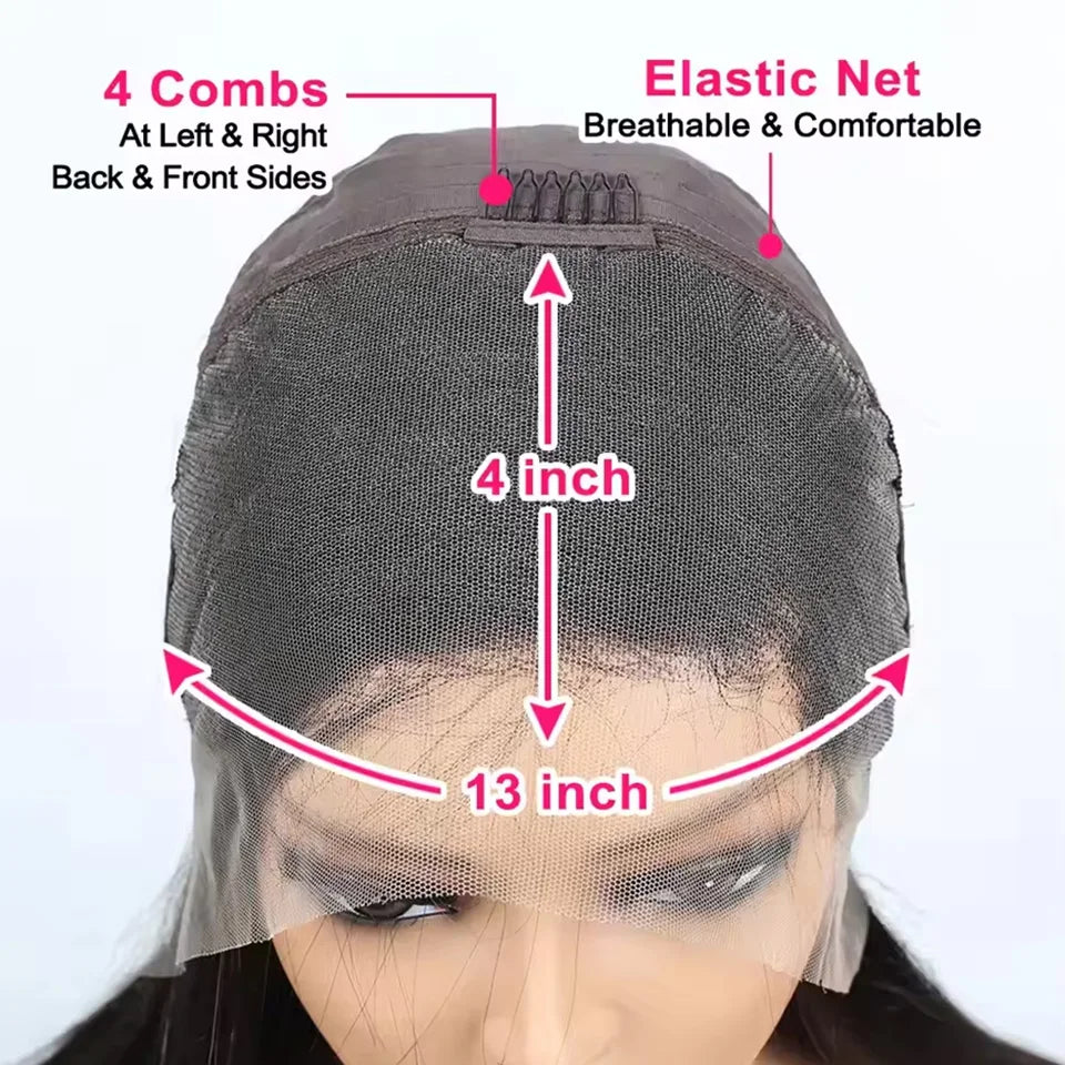 13X4 Chocolate Brown Straight Bob Wig 4X4 Silky Straight HD Lace Frontal Wig Natural Hairline Pre Plucked Human Hair 100% 16Inch