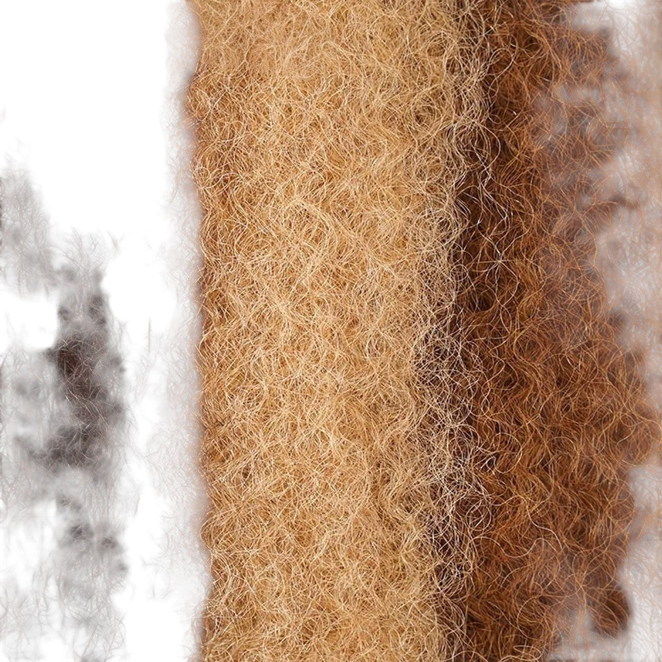 RitzWigs afro kinky bulk human hair extensions in a highlighted brown texture for braiding and dreadlock styles
