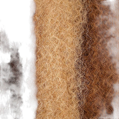 RitzWigs afro kinky bulk human hair extensions in a highlighted brown texture for braiding and dreadlock styles