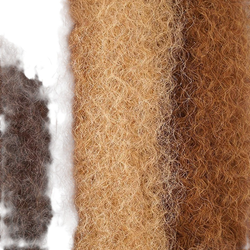 RitzWigs afro kinky bulk human hair in P4/30/27 highlight blend for braiding, twists, and dreadlock extensions.