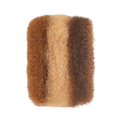RitzWigs afro kinky bulk human hair in a tri-colour highlight blend of brown and blonde for braiding and dreadlocks