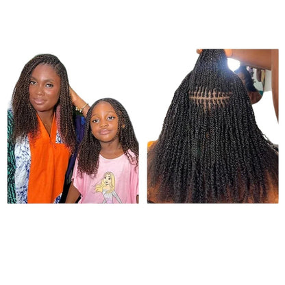 RitzWigs afro kinky bulk hair extensions styled as mini twists on two models showing natural texture and volume