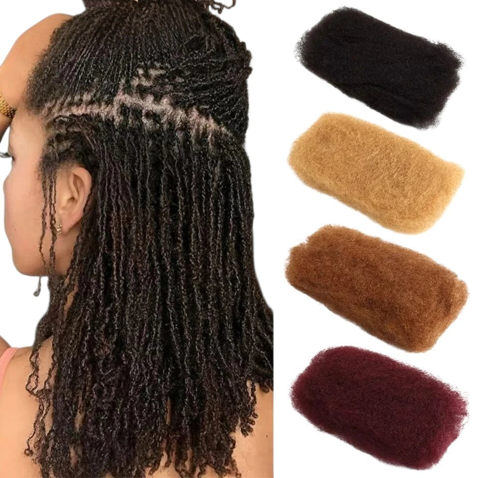 RitzWigs afro kinky bulk human hair extensions in various natural brown shades for braiding and dreadlocks
