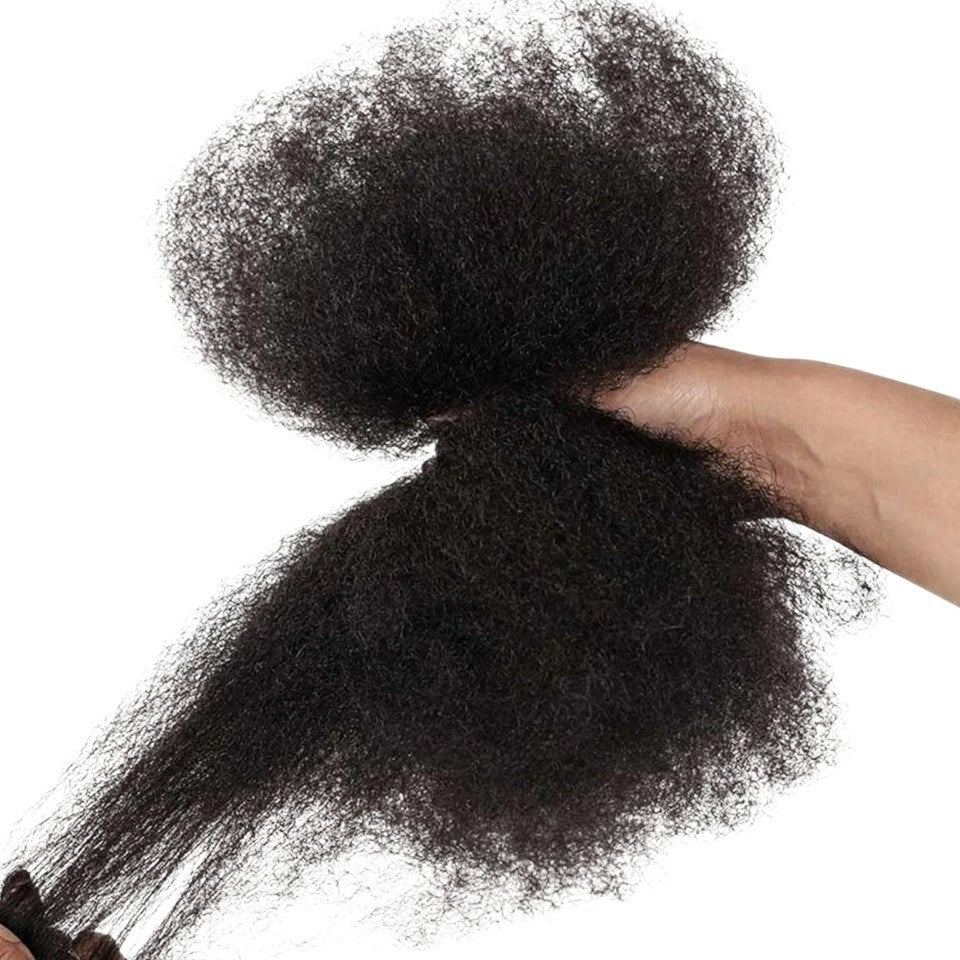 RitzWigs afro kinky bulk human hair extensions with a natural curly texture for braiding and dreadlocks