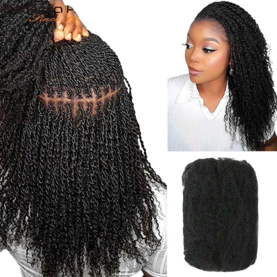 RitzWigs afro kinky bulk human hair for braiding and mini twists in a natural black texture