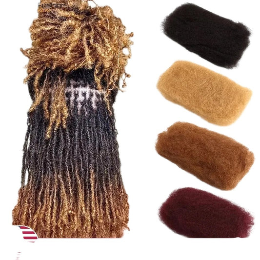 RitzWigs afro kinky bulk human hair extensions in various natural brown shades for braiding and dreadlocks