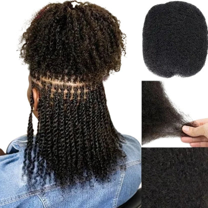 RitzWigs afro kinky curly human hair bulk for braiding, showing a natural textured twist style and close-up details.