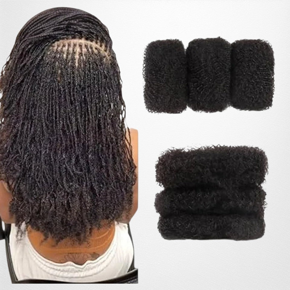 RitzWigs afro kinky bulk human hair bundles for dreadlock extensions and braiding in a natural black texture