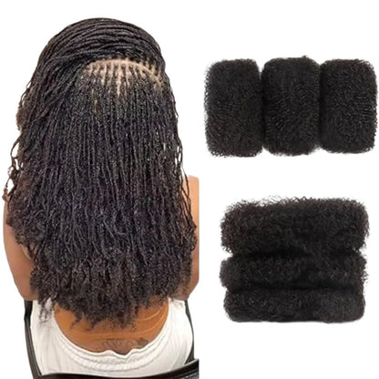 RitzWigs afro kinky bulk human hair bundles for dreadlock extensions and braiding in a natural black texture