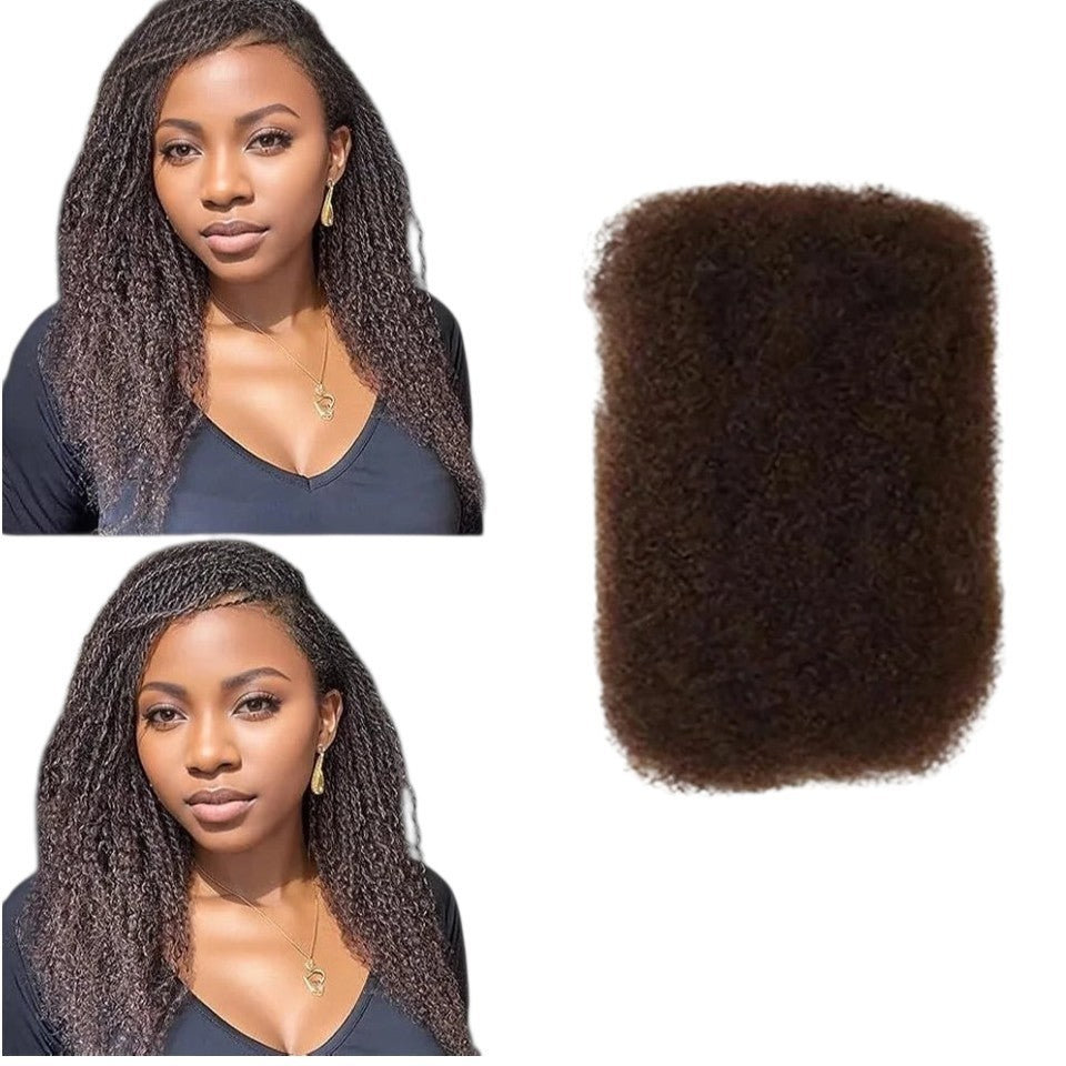 RitzWigs afro kinky bulk human hair bundles for braiding, dreadlocks, and mini twists with a natural curly texture.