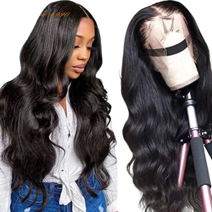RitzWigs body wave human hair lace front wig with pre-plucked hairline on a mannequin head