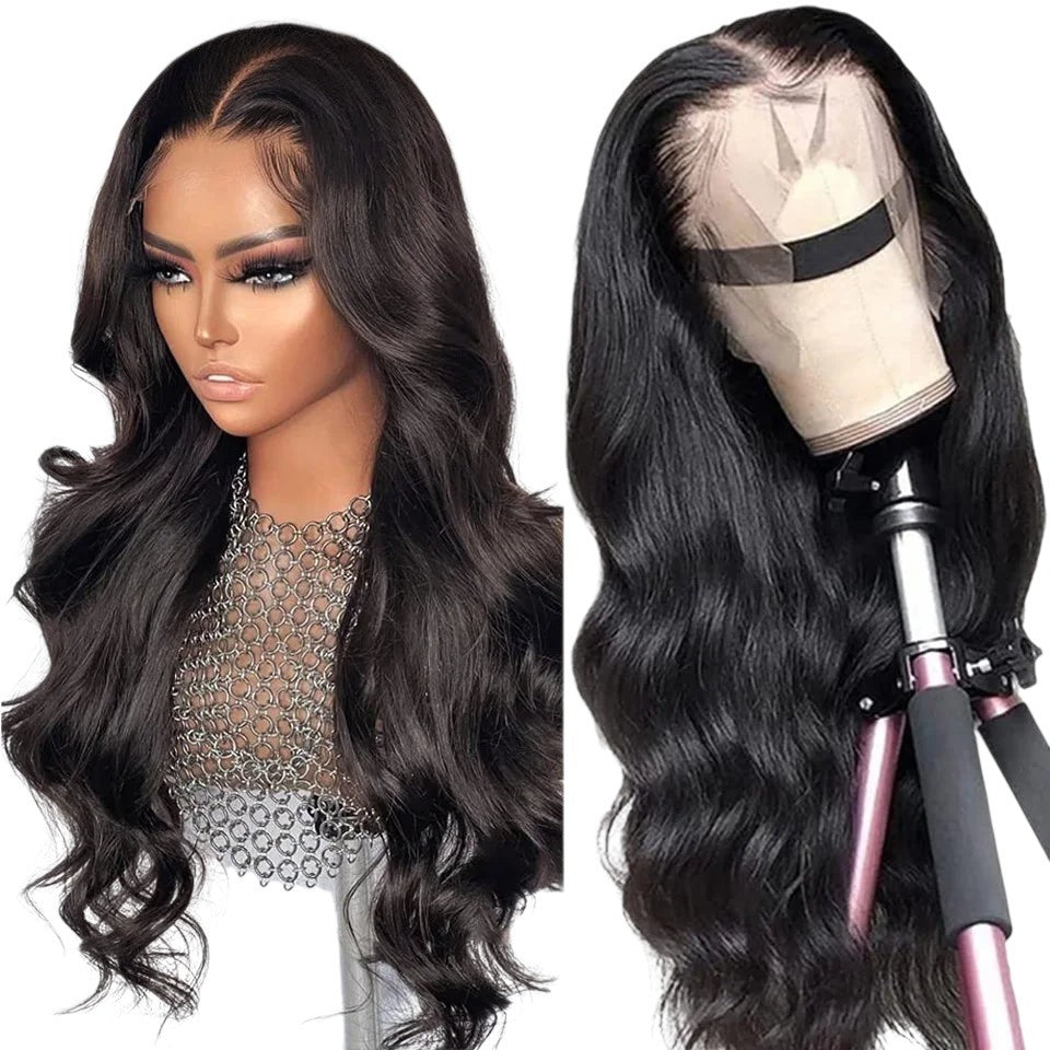 RitzWigs body wave Brazilian human hair lace front wig with pre-plucked hairline on a mannequin head