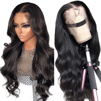 RitzWigs body wave Brazilian human hair lace front wig with pre-plucked hairline on a mannequin head