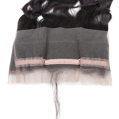 RitzWigs body wave 360 lace frontal closure made of Brazilian human hair with transparent Swiss lace base