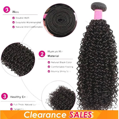 RitzWigs Brazilian kinky curly human hair bundle with machine double weft, natural black colour and bouncy texture.