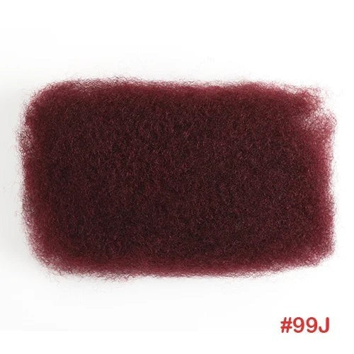 RitzWigs 99J burgundy afro kinky curly bulk human hair bundle for braiding