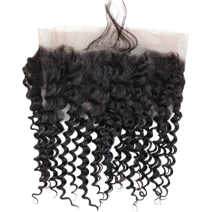 RitzWigs deep wave Brazilian human hair 360 lace frontal closure with transparent Swiss lace for a natural hairline