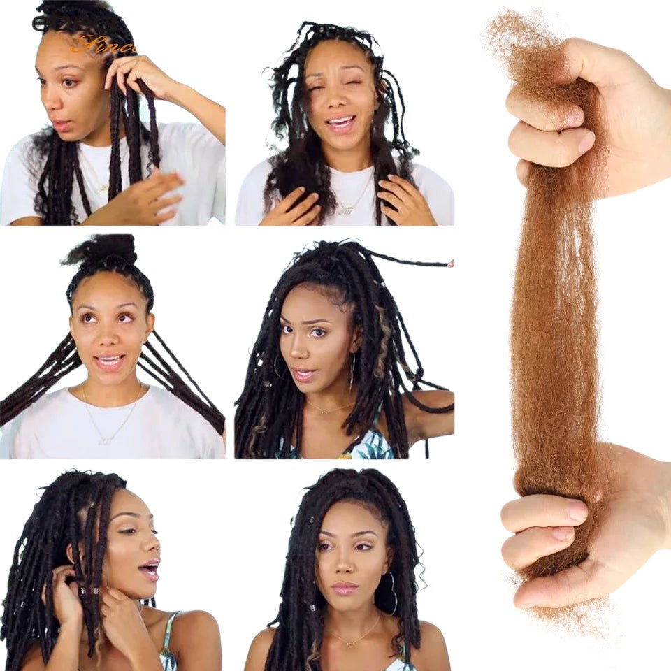RitzWigs ginger afro kinky bulk human hair for braiding and DIY twists, soft texture in a 50g bundle.