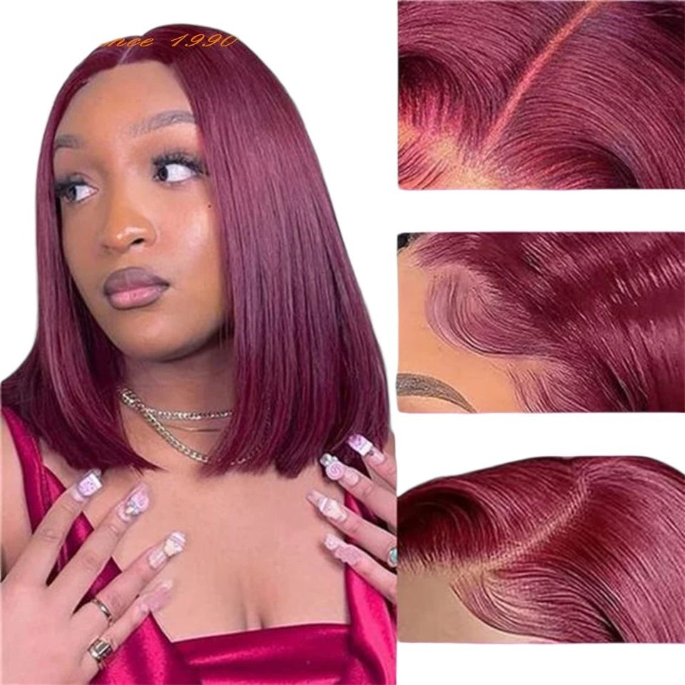 RitzWigs ginger ombre bob human hair wig with pre-plucked transparent lace front and natural hairline