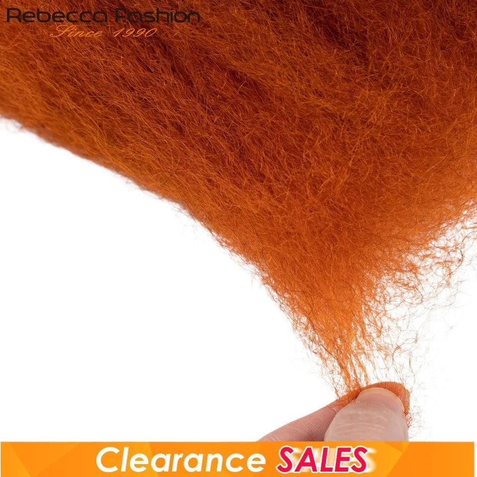 RitzWigs ginger orange afro kinky bulk human hair extensions for braiding and dreadlocks with a textured curly finish