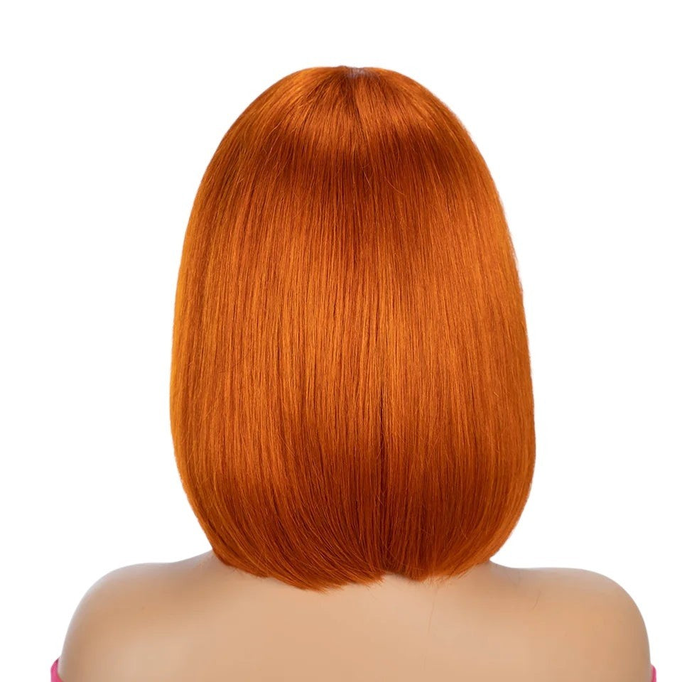 RitzWigs short straight ginger orange bob wig made from 100% human hair with 180% density