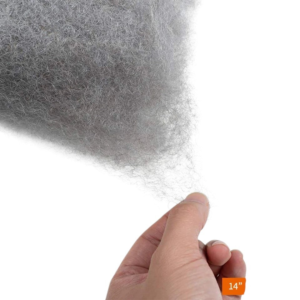 RitzWigs grey afro kinky bulk human hair for dreadlock extensions and braiding, showing texture and colour detail.