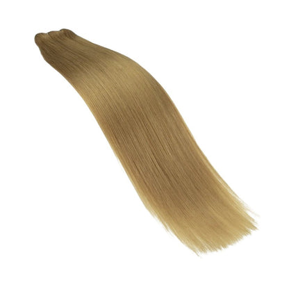RitzWigs honey blonde straight human hair weave bundle with a machine double weft for hair extensions