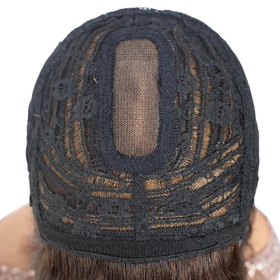 RitzWigs human hair bob wig cap construction with black lace base and adjustable straps