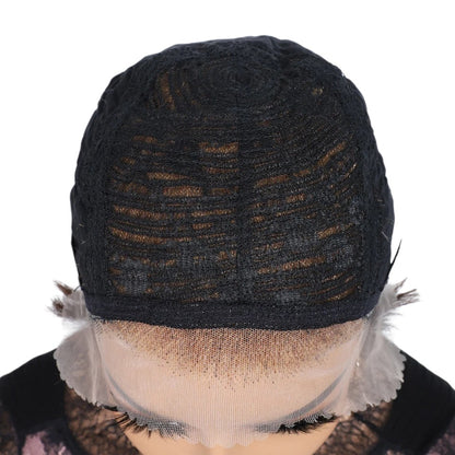 RitzWigs lace front wig cap construction showing Swiss lace base and breathable mesh interior for comfortable fit