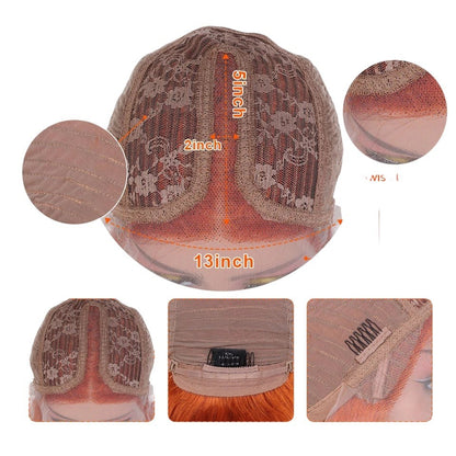 RitzWigs 13x5 inch Swiss lace front wig cap construction showing elastic net, adjustable straps, and hand-tied lace.