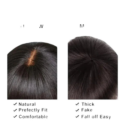 RitzWigs comparison showing a 3x1 lace human hair wig versus a full machine-made wig for natural fit and comfort