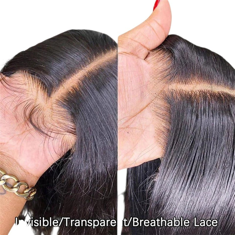 RitzWigs Rebecca body wave human hair wig featuring pre-plucked hairline and invisible transparent HD lace front