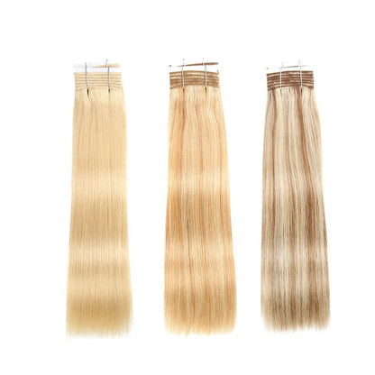 RitzWigs Rebecca Fashion straight blonde human hair weave bundles in three different shades of blonde