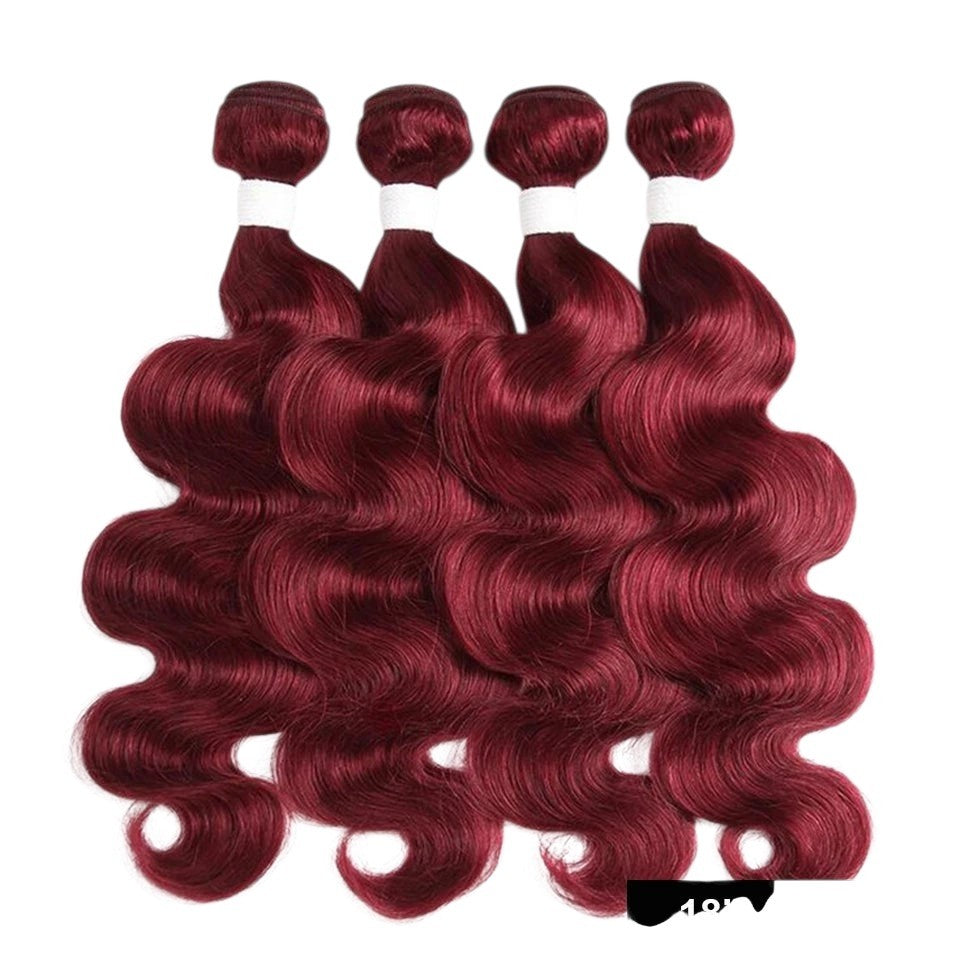 RitzWigs Rebecca fashion burgundy body wave Remy human hair bundles in 18 inch length