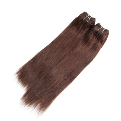 RitzWigs Rebecca Youth brown straight human hair weave bundles for sew-in application