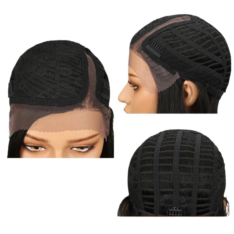 RitzWigs Rebecca Youth 16-inch straight human hair wig cap construction with Swiss lace and adjustable combs