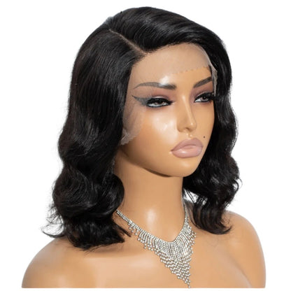 RitzWigs short body wave bob wig with transparent lace front on a mannequin head