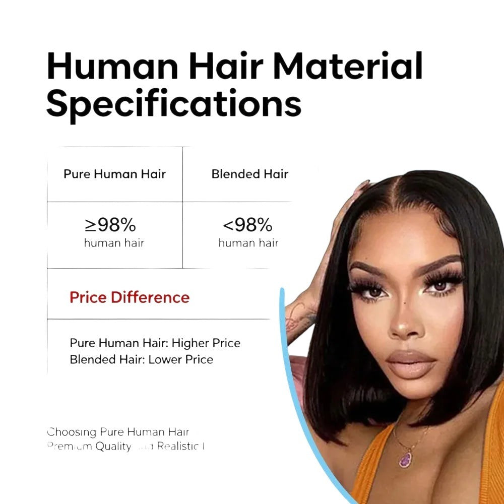 RitzWigs straight black bob human hair wig with 4x4 lace closure worn by a woman with a natural look