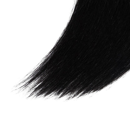 RitzWigs straight black human hair weave bundle with a smooth texture and machine double weft construction