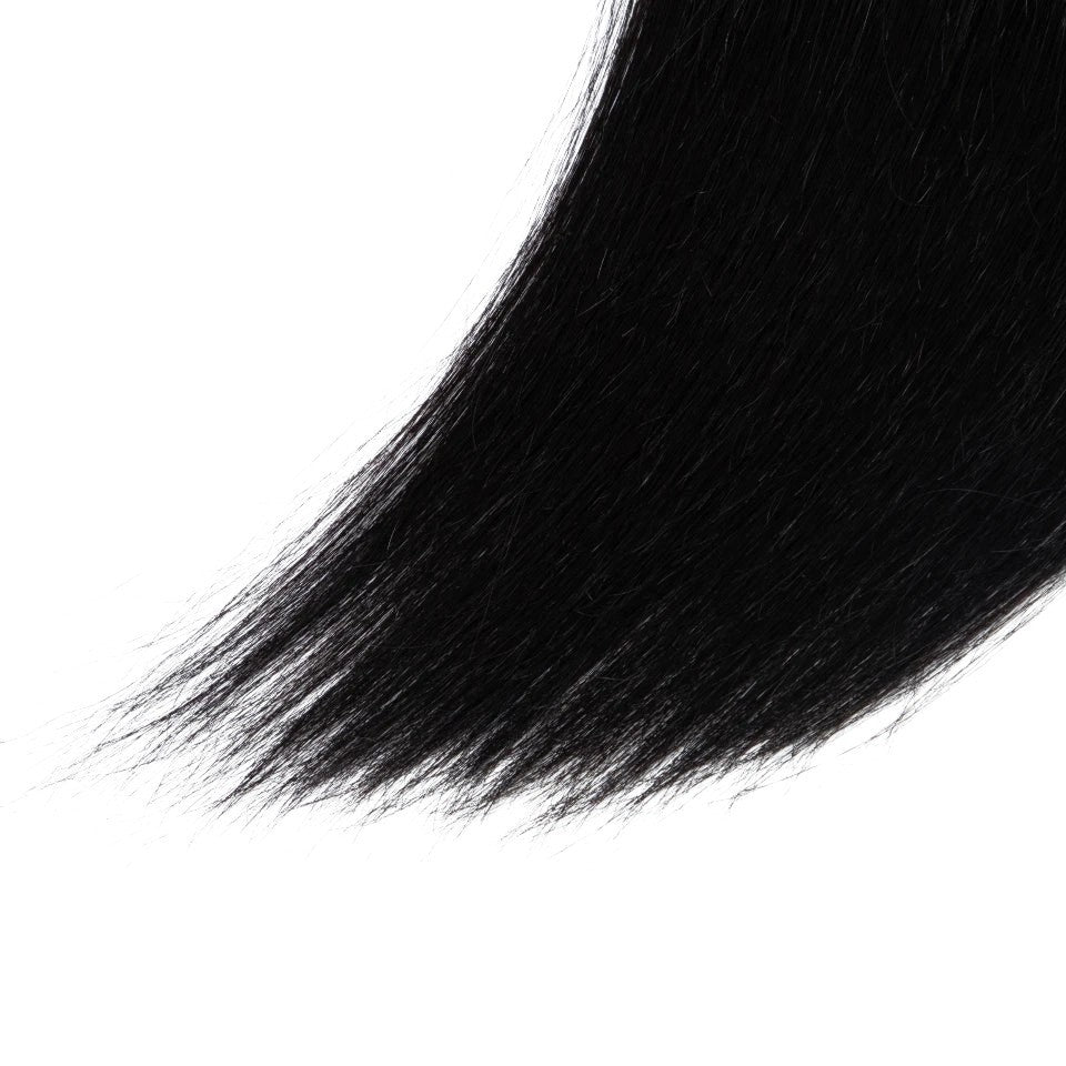 RitzWigs straight black human hair weave bundle with a smooth texture and machine double weft construction