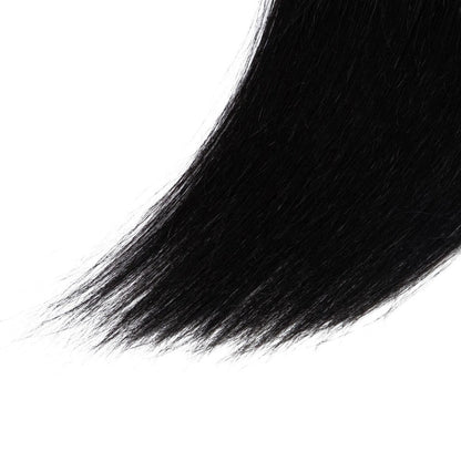 RitzWigs straight black human hair weave bundle with a smooth texture and machine double weft construction