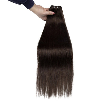 RitzWigs straight natural black human hair weave bundle with machine double weft for hair extensions