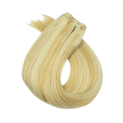 RitzWigs straight honey blonde Remy human hair weave bundle with machine double weft for hair extensions