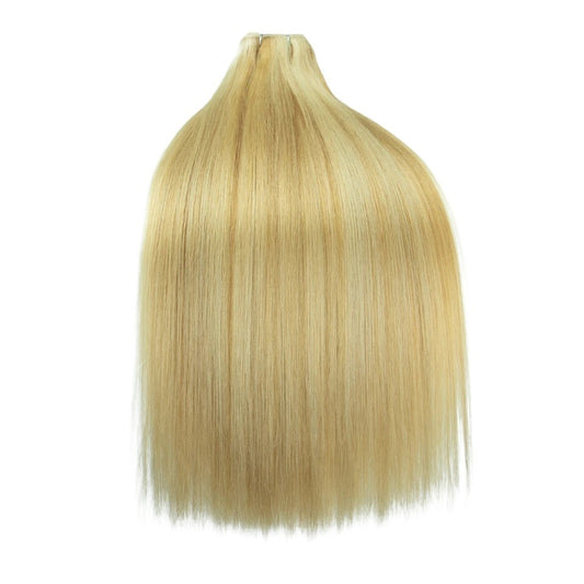 RitzWigs straight honey blonde Remy human hair weave bundle with machine double weft for hair extensions