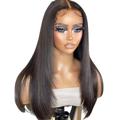 RitzWigs straight human hair lace front wig with pre-plucked hairline and baby hair on a mannequin head