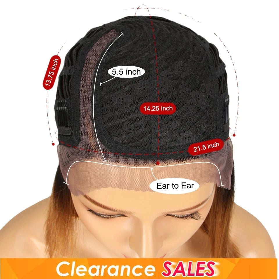 RitzWigs Swiss lace wig cap construction showing measurements for a custom fit on a mannequin head