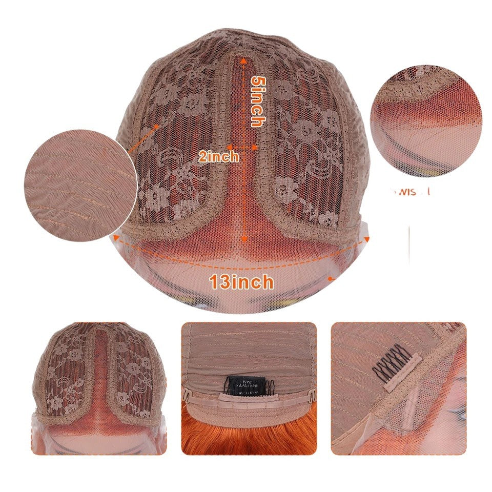 RitzWigs 13x5 inch Swiss lace wig cap construction featuring breathable elastic net and hand-tied frontal lace details.